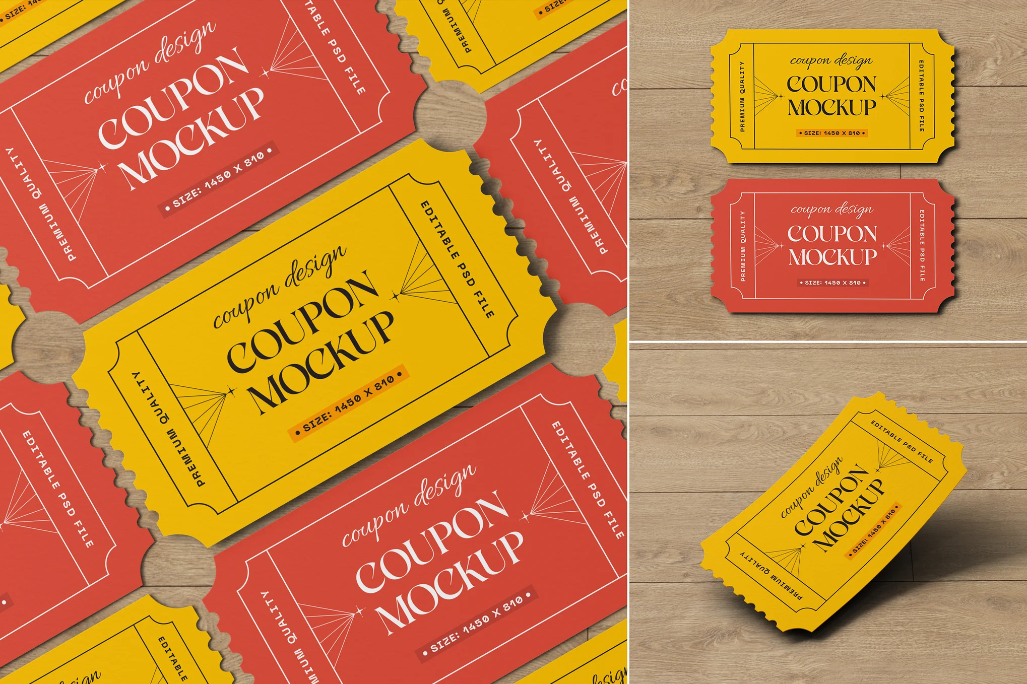 Elegant Coupon Voucher Mockup Template