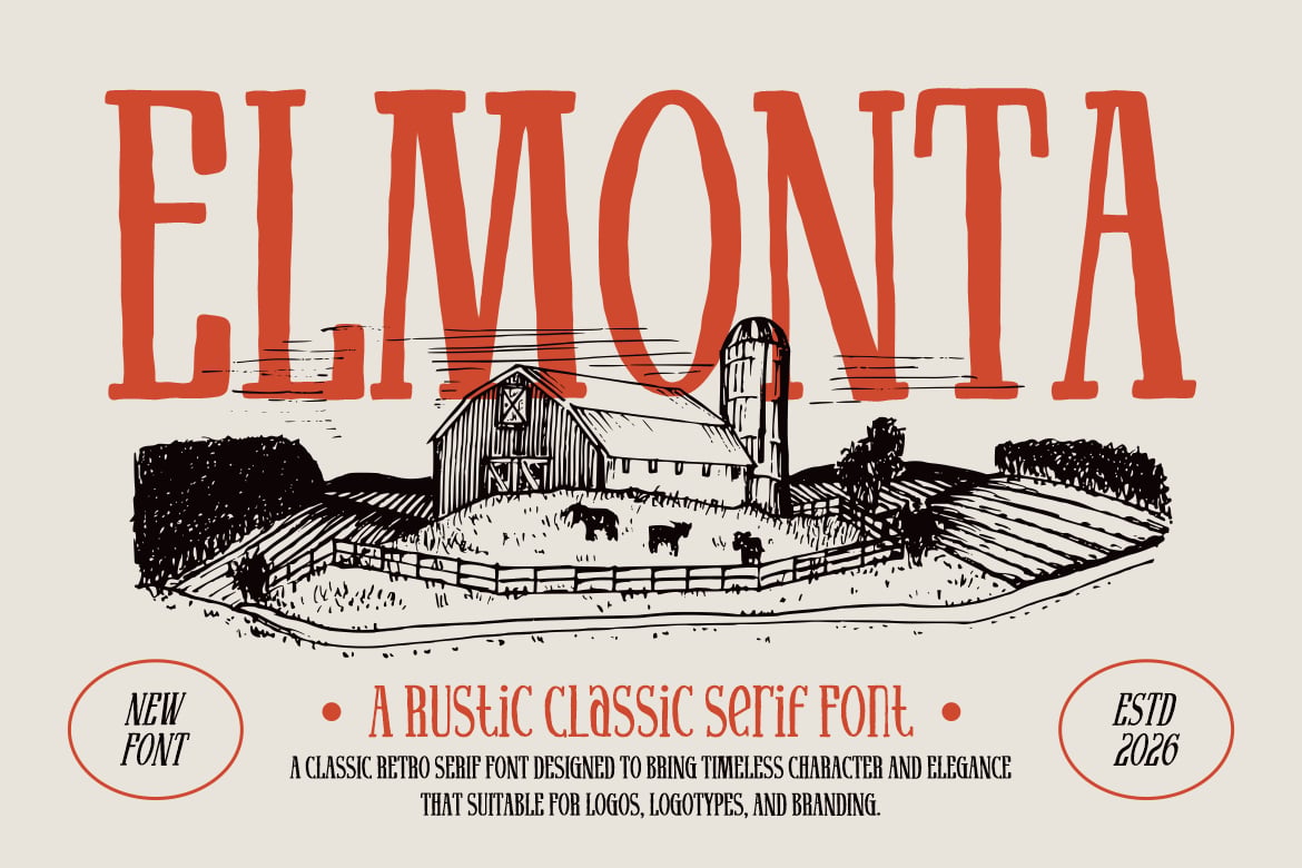 Elmonta - Rustic Classic Serif Font
