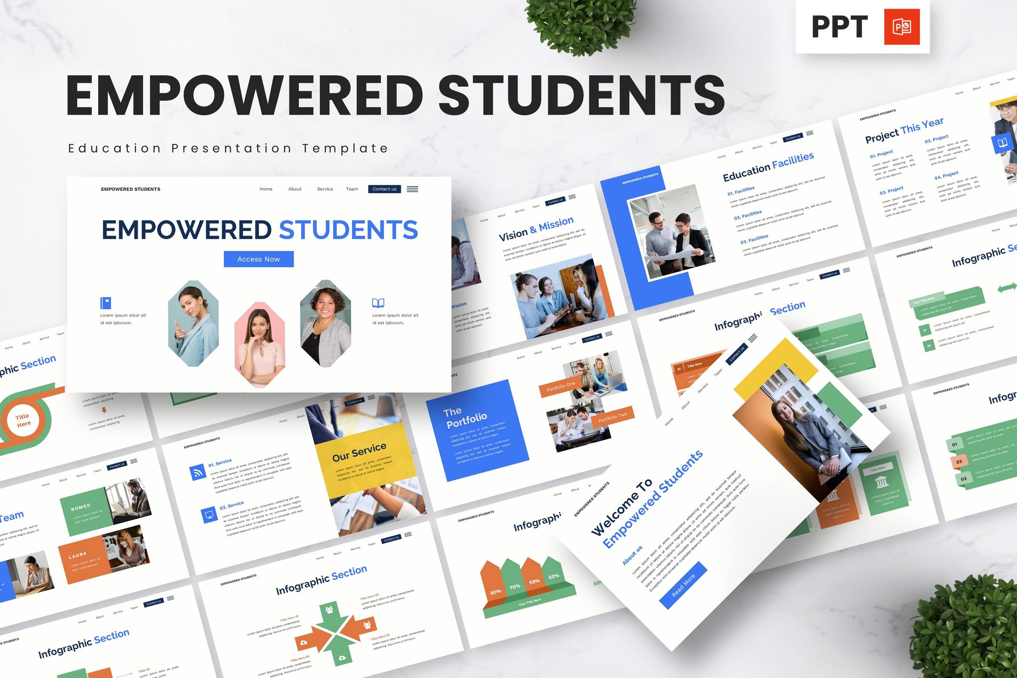 Empowered Students - Education Powerpoint Template