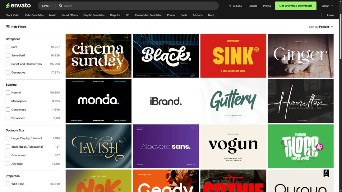 envato elements fonts