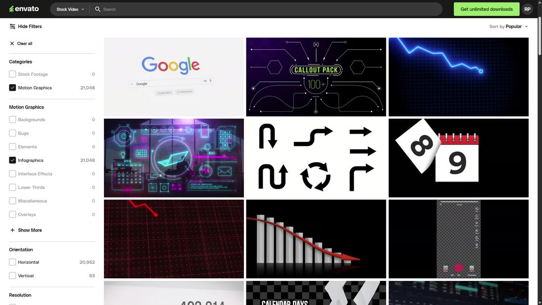 envato elements motion graphics