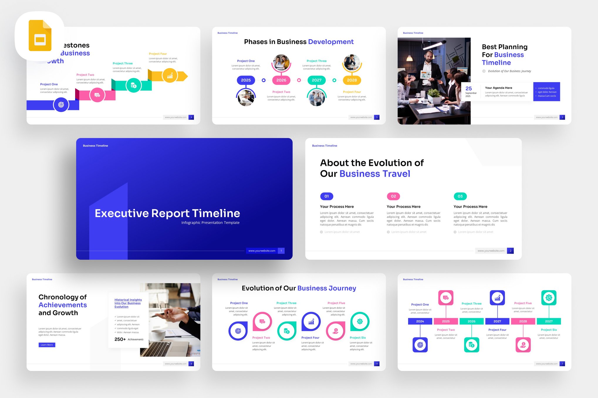 Executive Report Timeline Google Slides Template