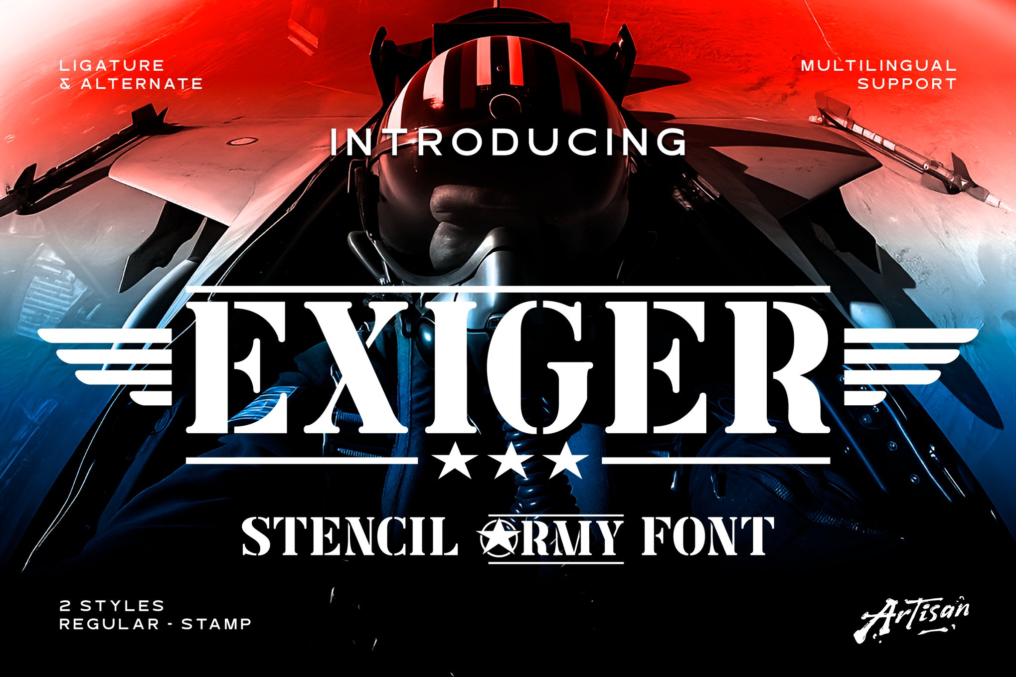 Exiger - Army Stencil American Font