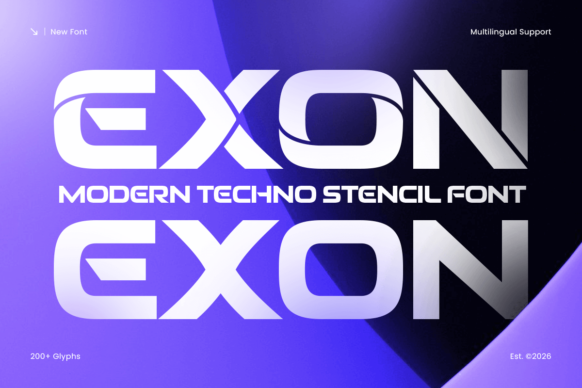 Exon - Modern Techno Stencil Font