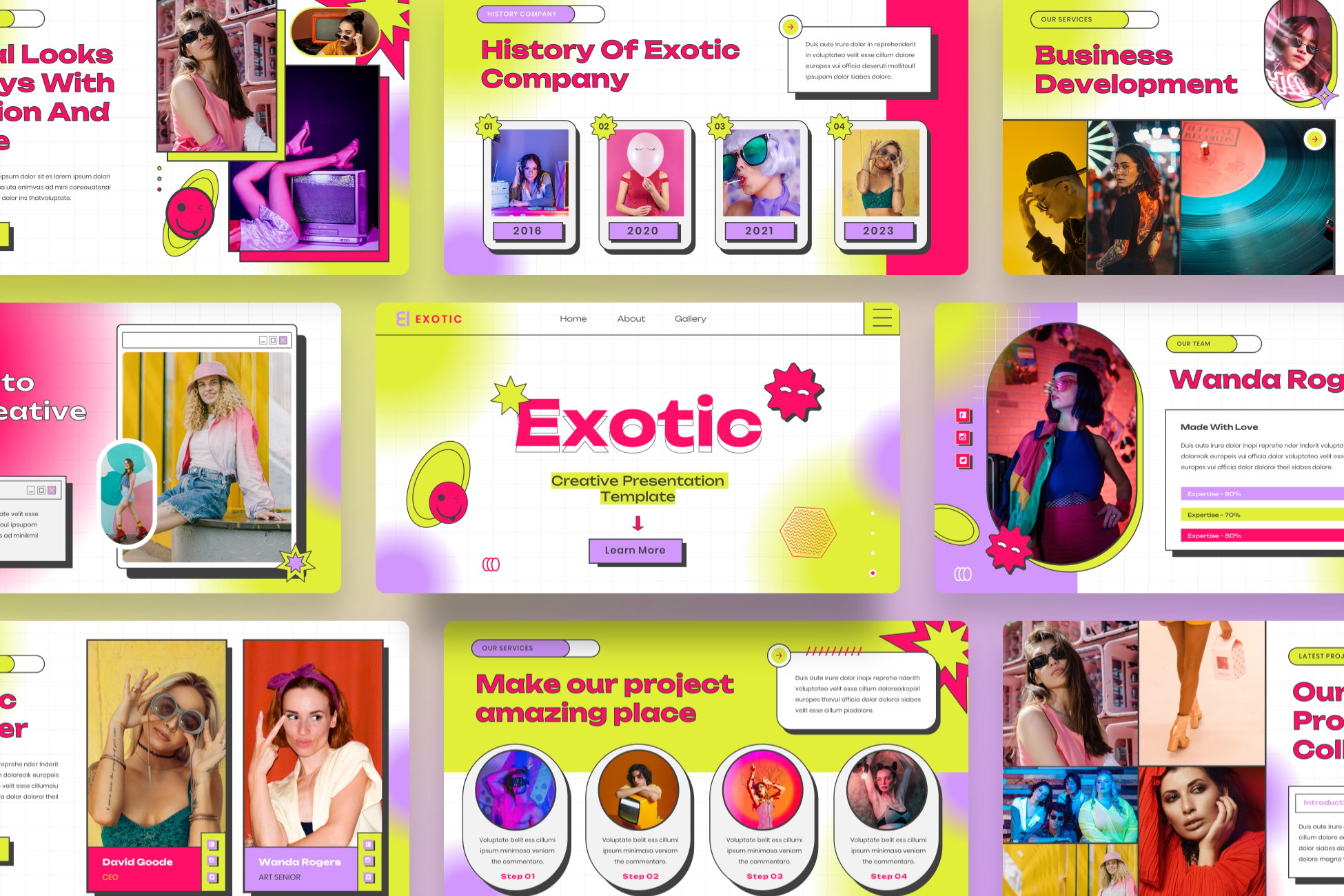 Exotic - Creative Retro PowerPoint Template