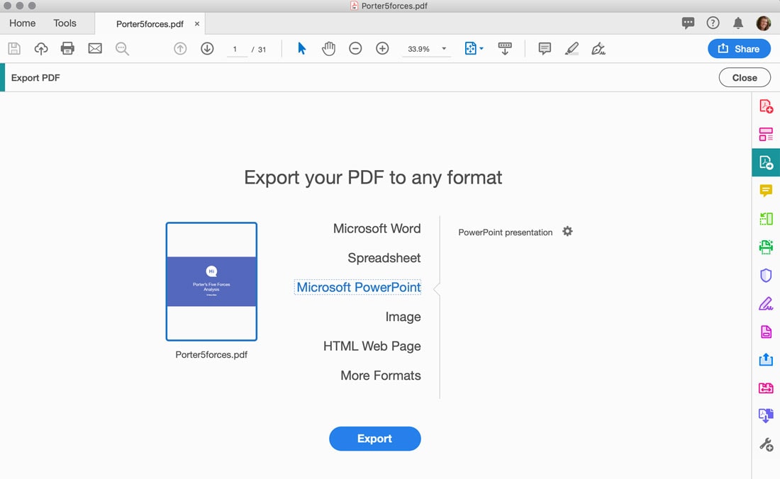 pdf export powerpoint