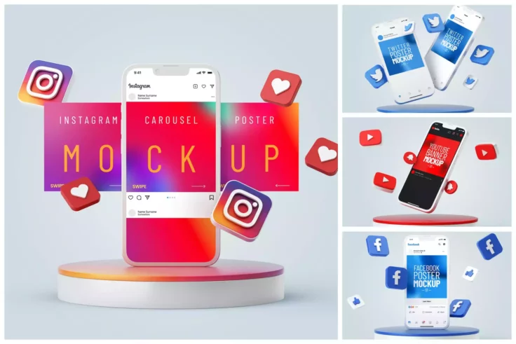 View Information about Facebook Carousel Ad Mockup