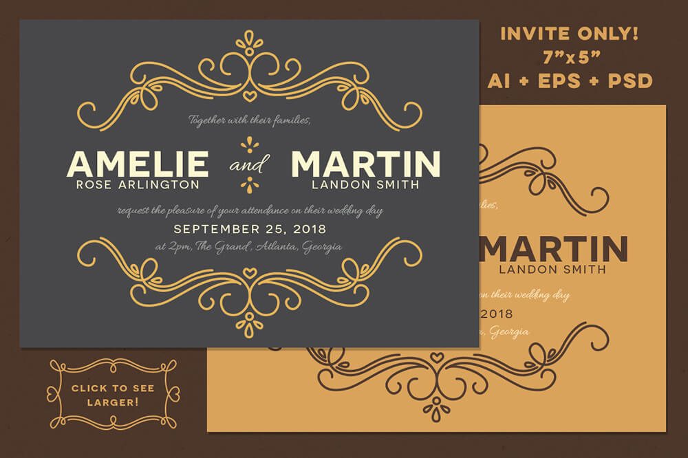 50 Wonderful Wedding Invitation Card Design Samples Design Shack