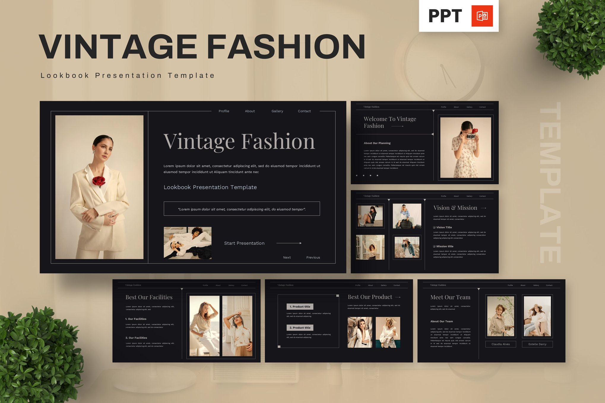 Fashion Lookbook Classic PowerPoint Template