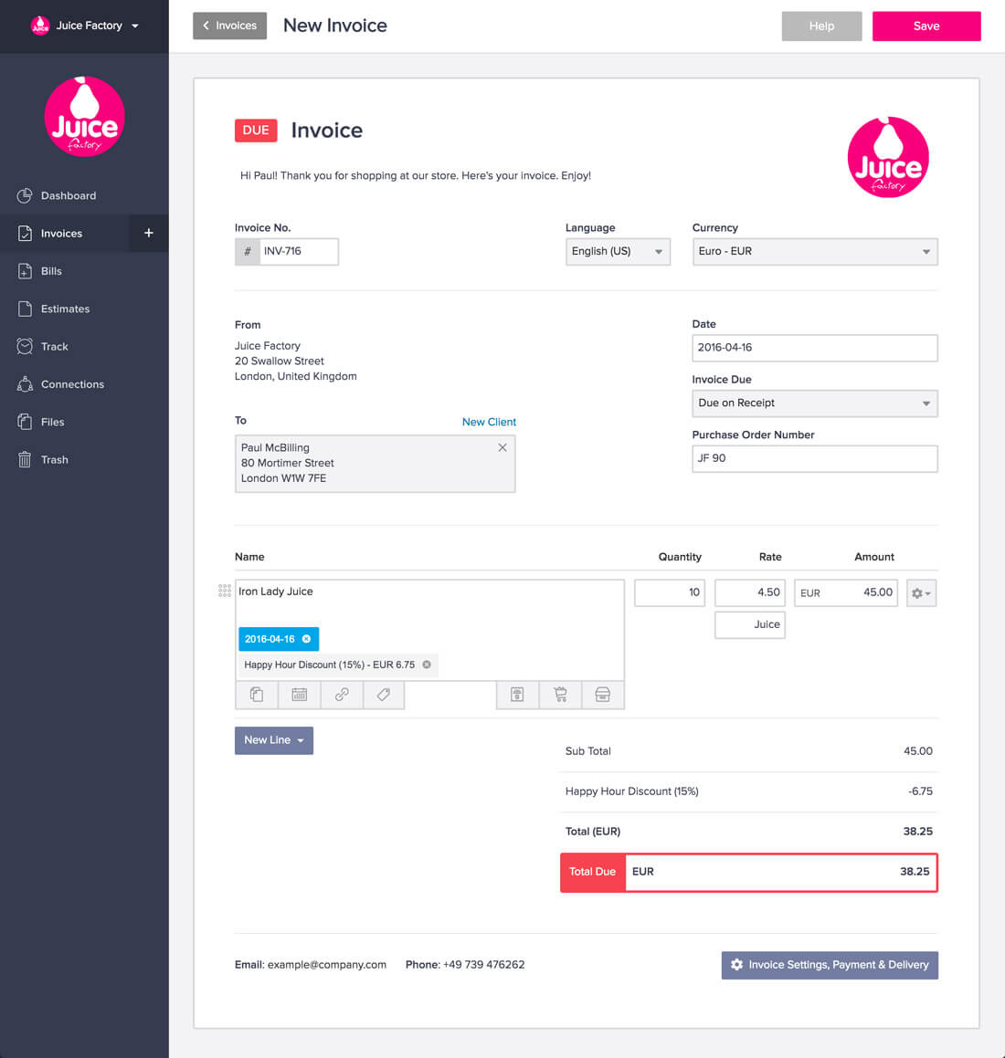 cloud invoicing app