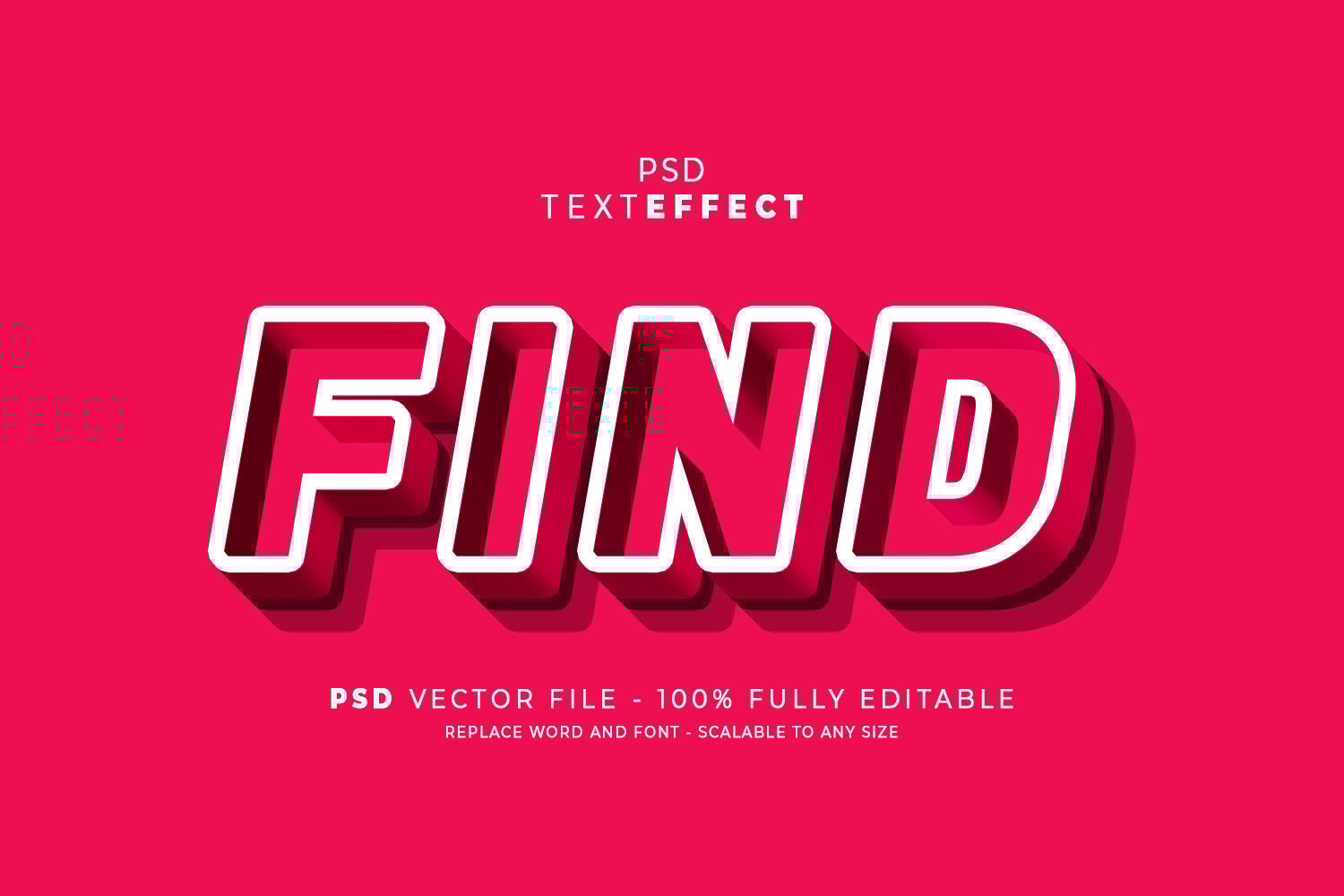 Find - 3D Font Text Effect PSD