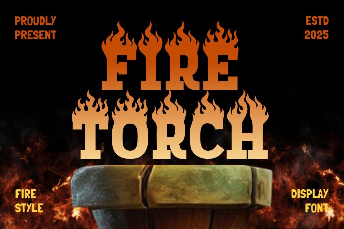 Fire Torch - Unique Flame Font
