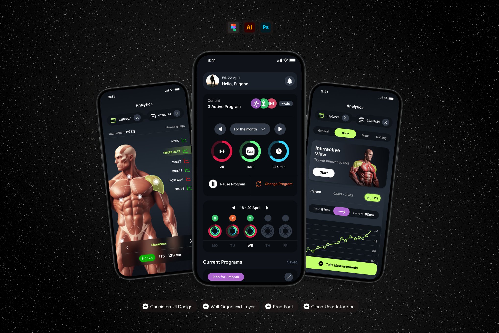 Fitness Mobile App UI Template Kit