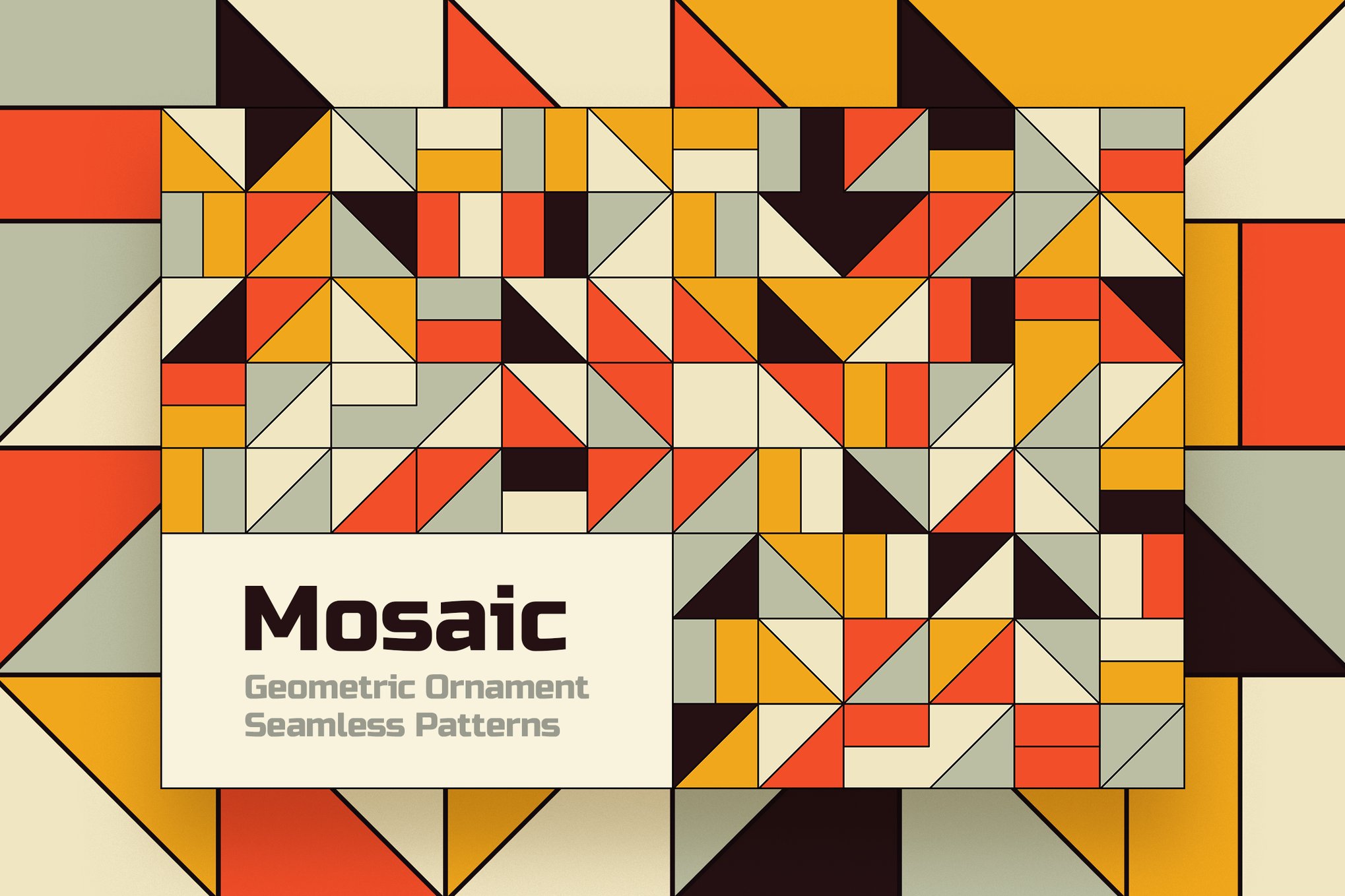 Flat Geometric Mosaic Seamless Textures