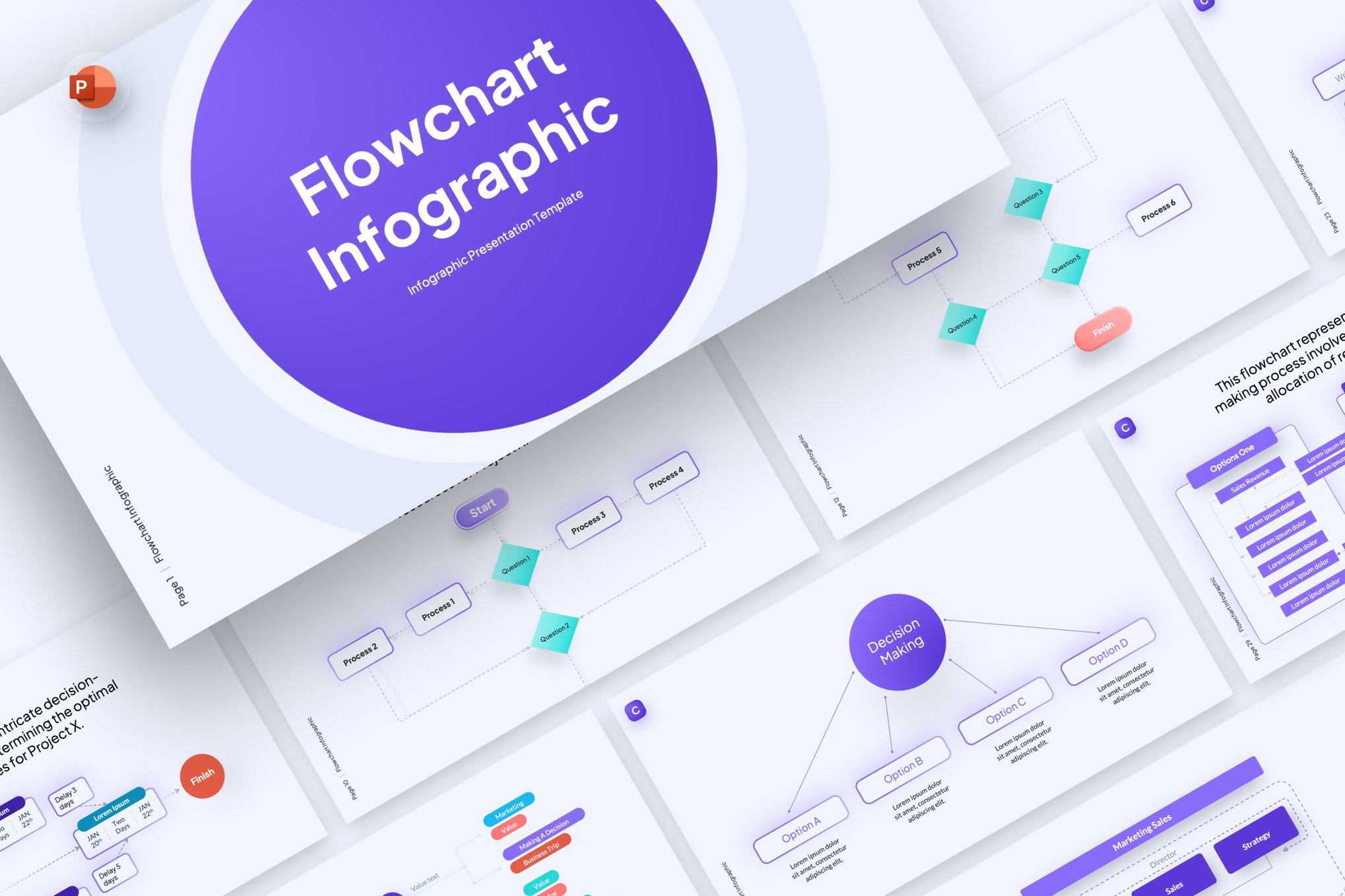 Flowchart Infographics PowerPoint Slides