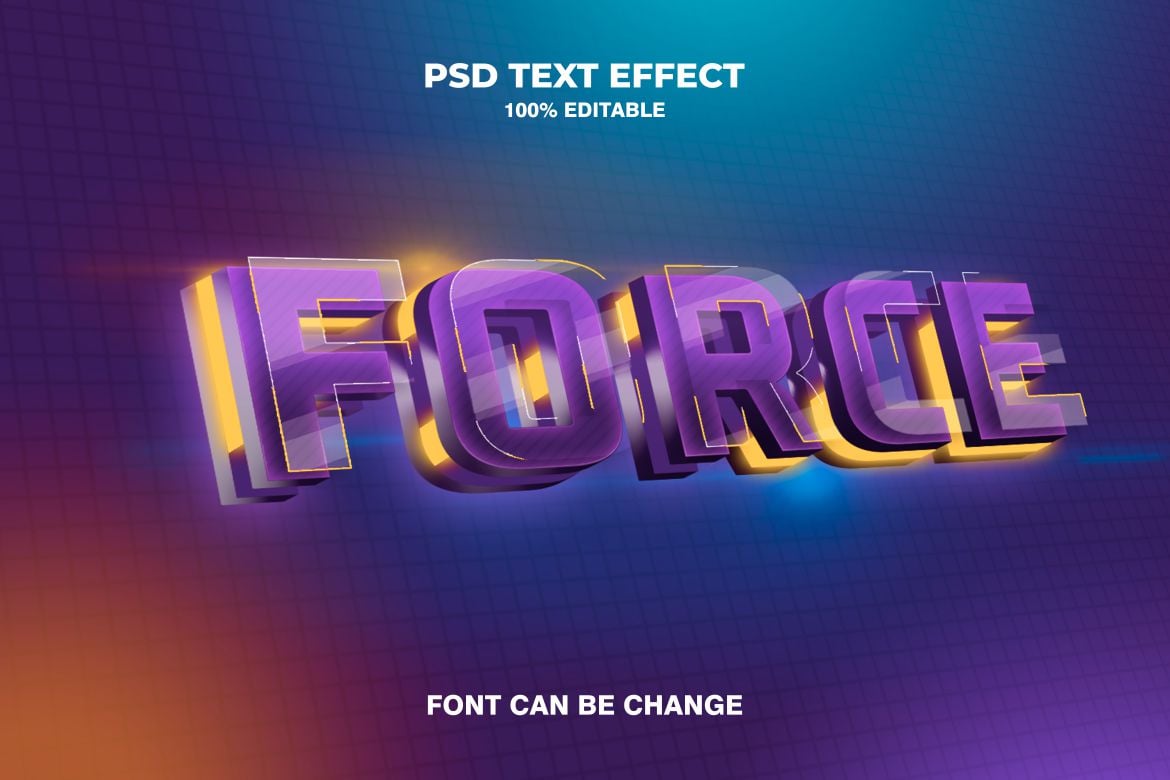 Force - 3D Font Text Effect