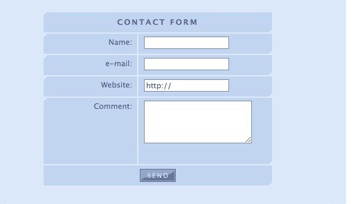 Veerle Blue CSS Form