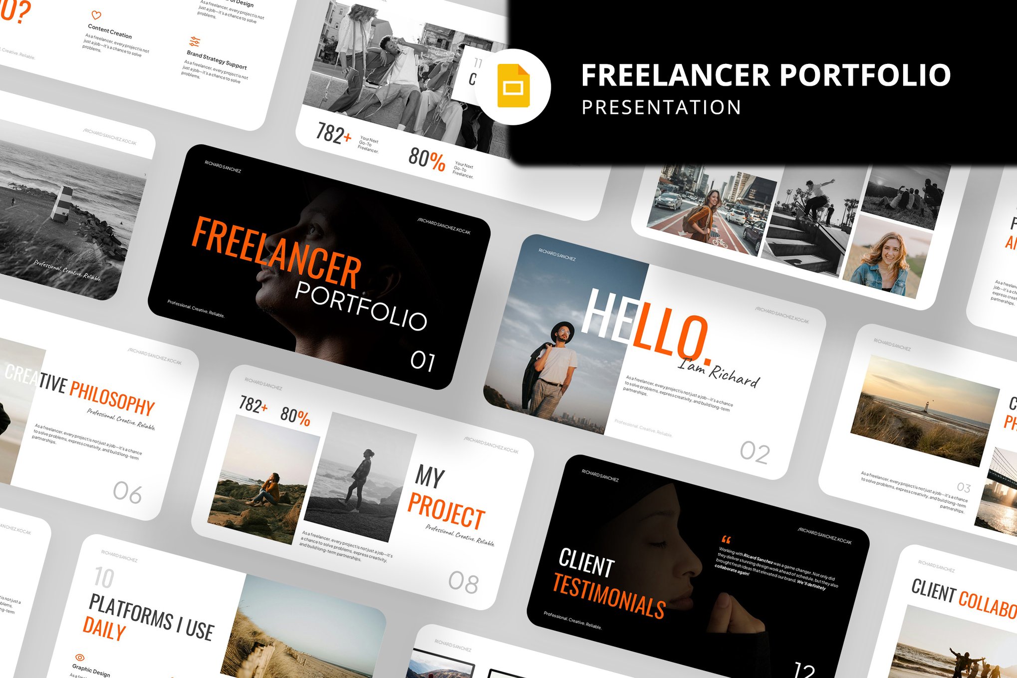 Freelancer Project Portfolio for Google Slides