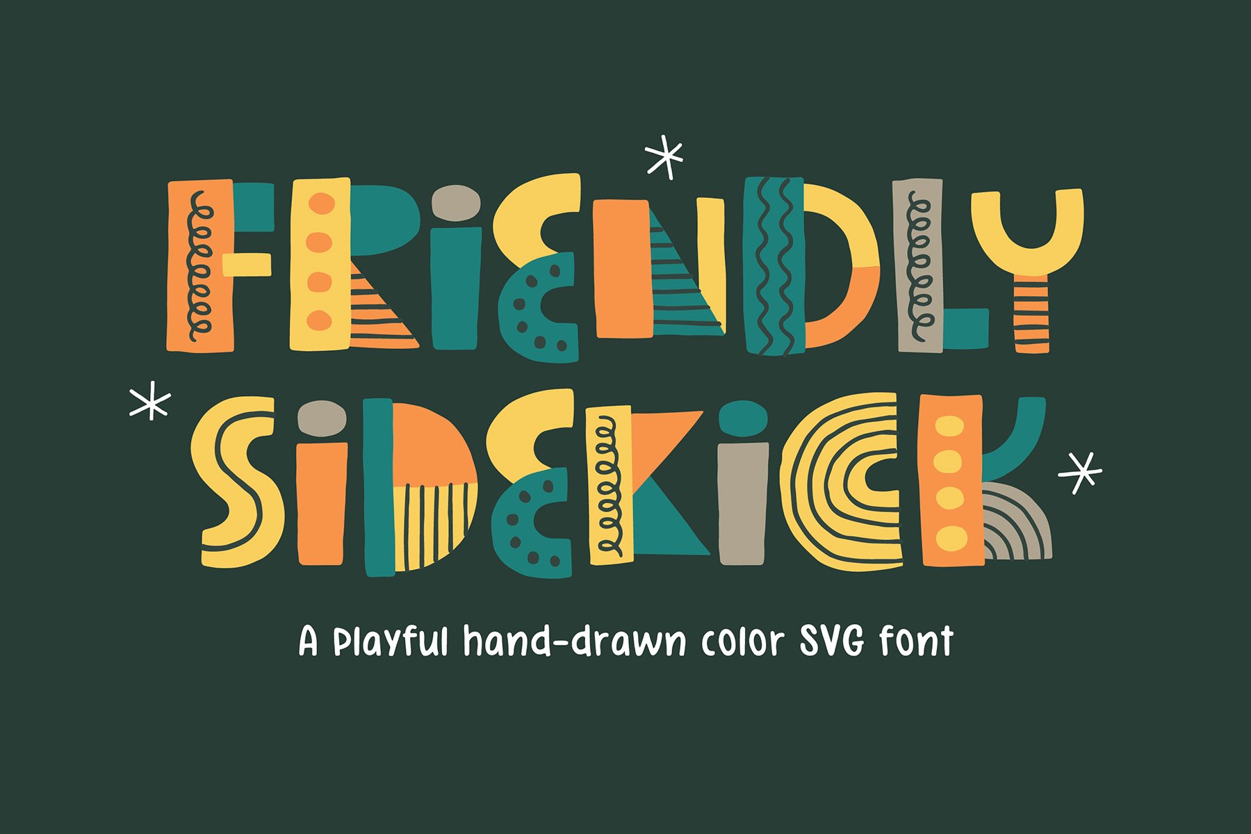 Friendly Sidekick - Memphis SVG Font