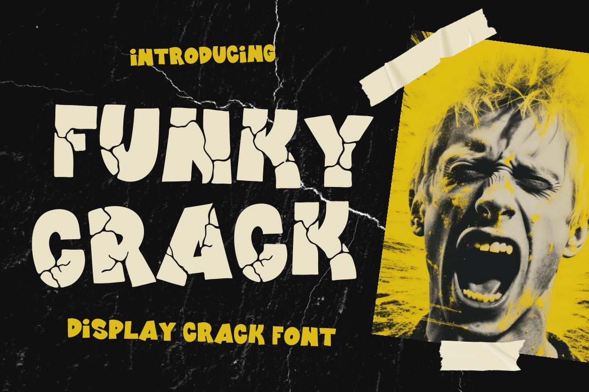 Funk Crackle - Creative Cracked Font