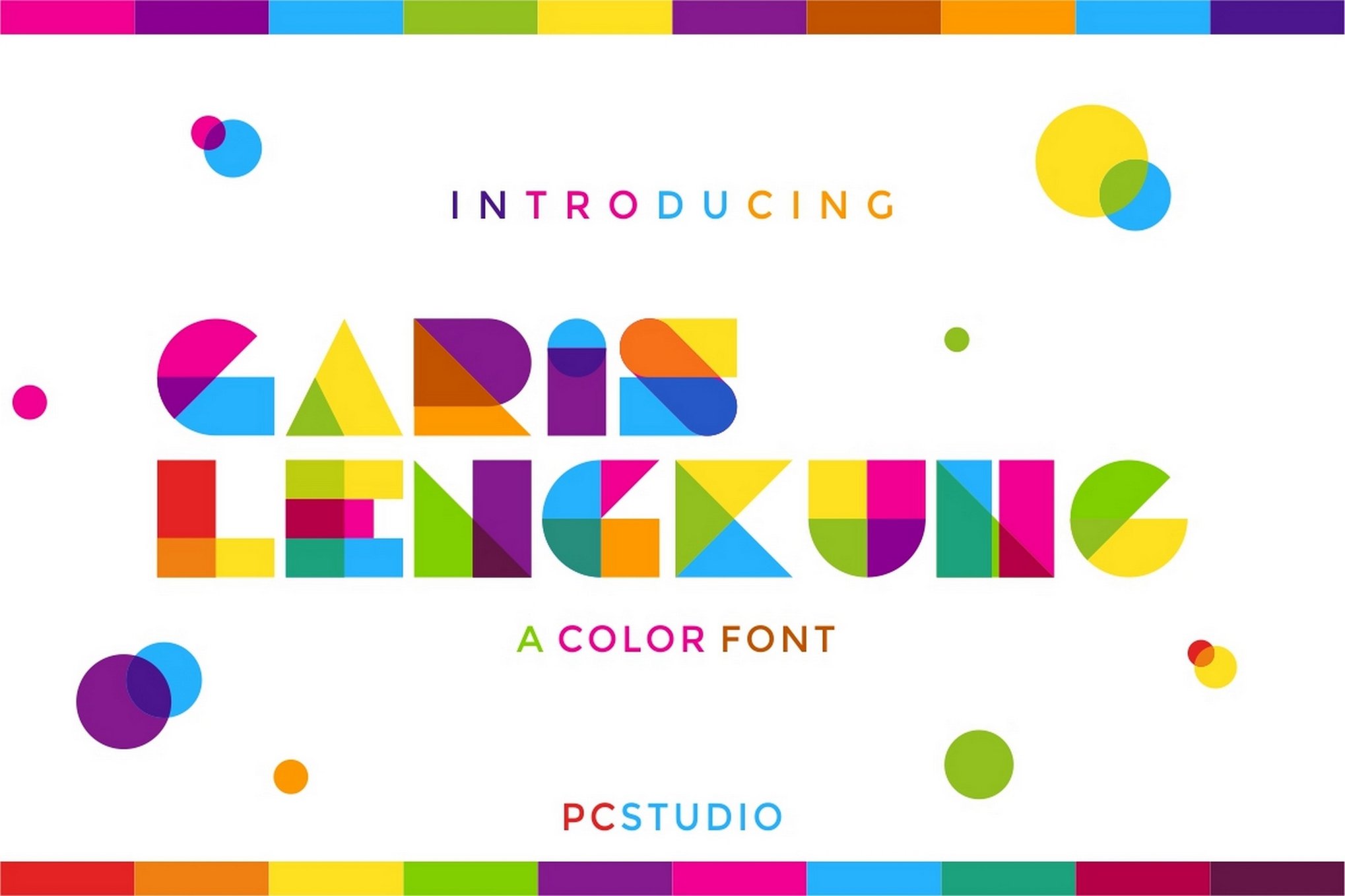 Garis Lengkung - Colorful Memphis Font