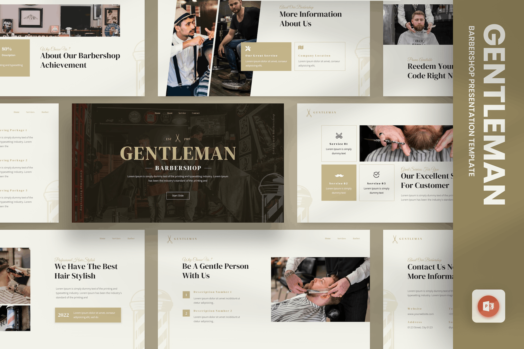 Gentleman - Barbershop PowerPoint Template