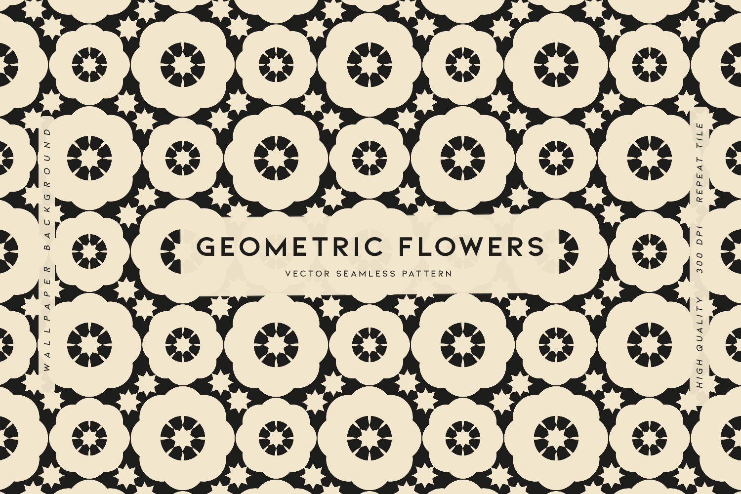 Geometric Flowers Seamless Pattern