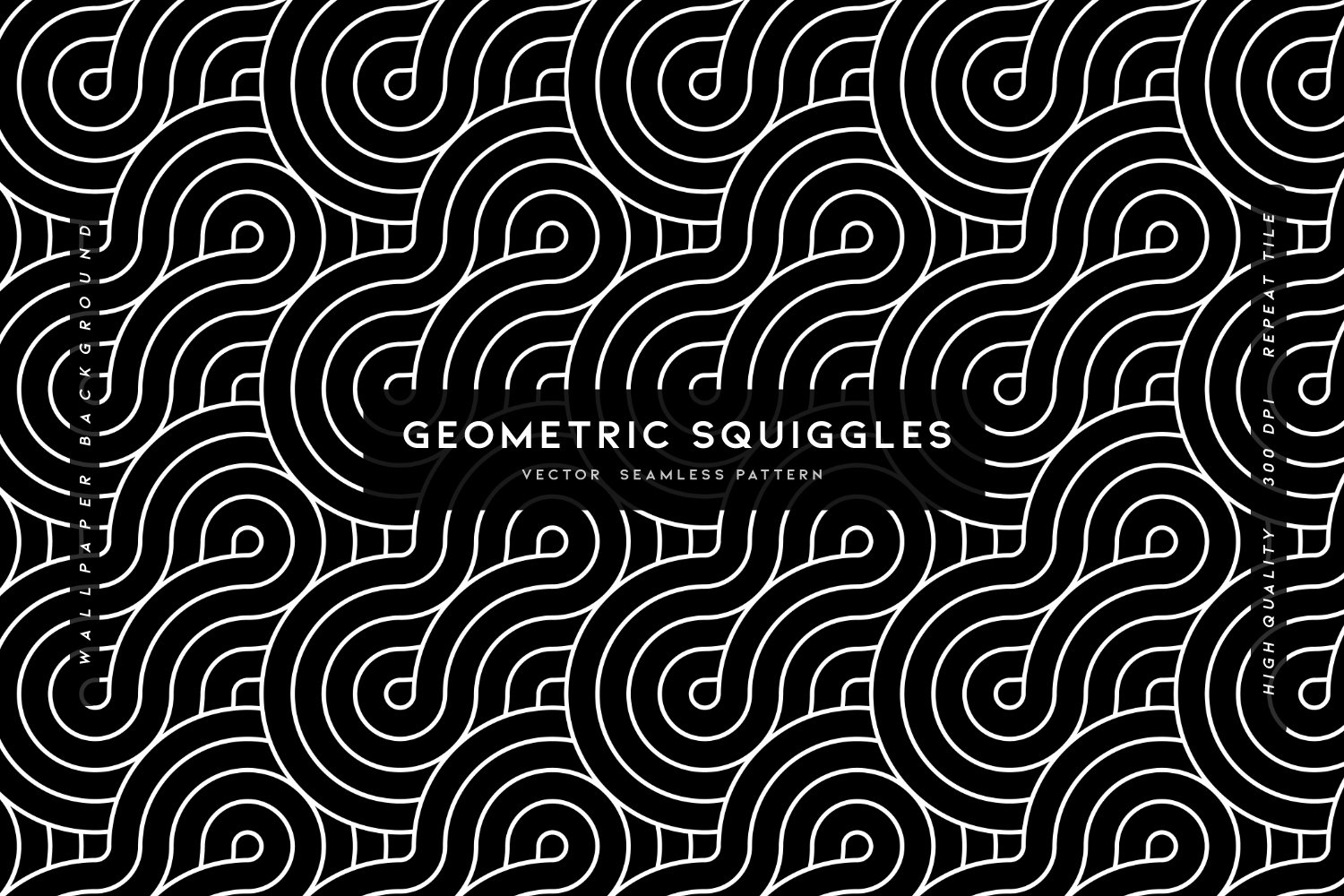 Geometric Squiggles Seamless Pattern