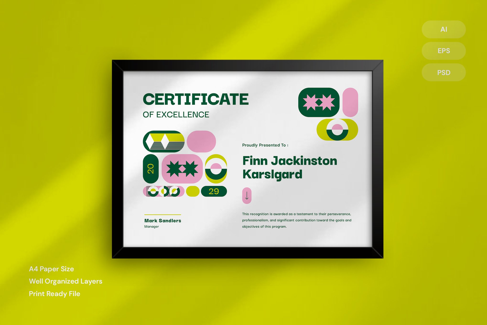 Geometric Style Certificate Template