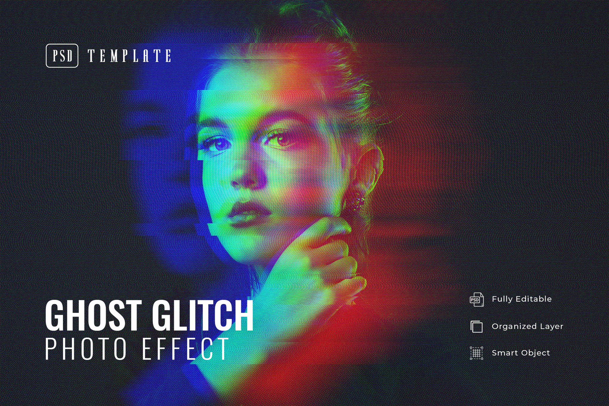 Ghost Glitch Photo Effect for Photoshop