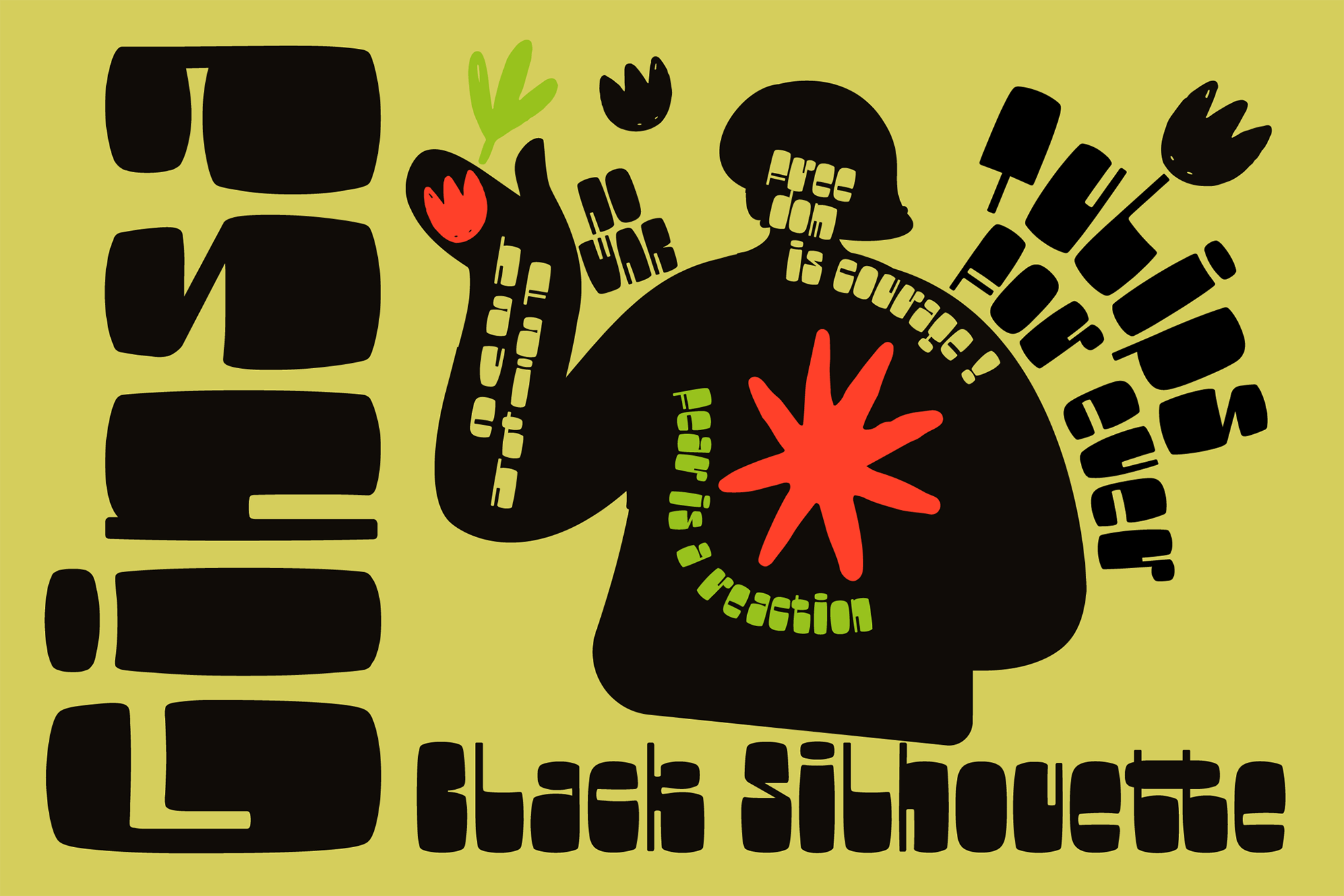 Ginsa Silhouette - Analog Imperfect Font