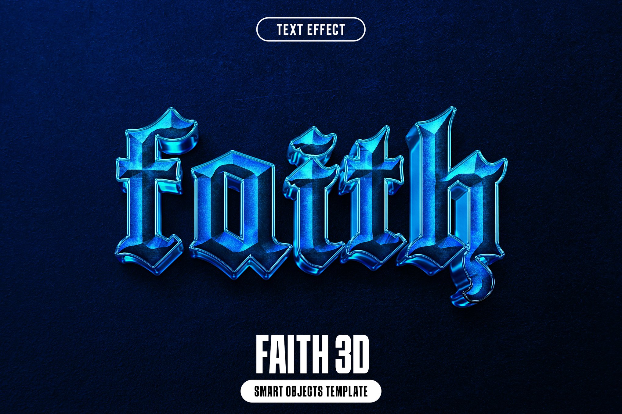 Glass-like 3D Text Effect PSD