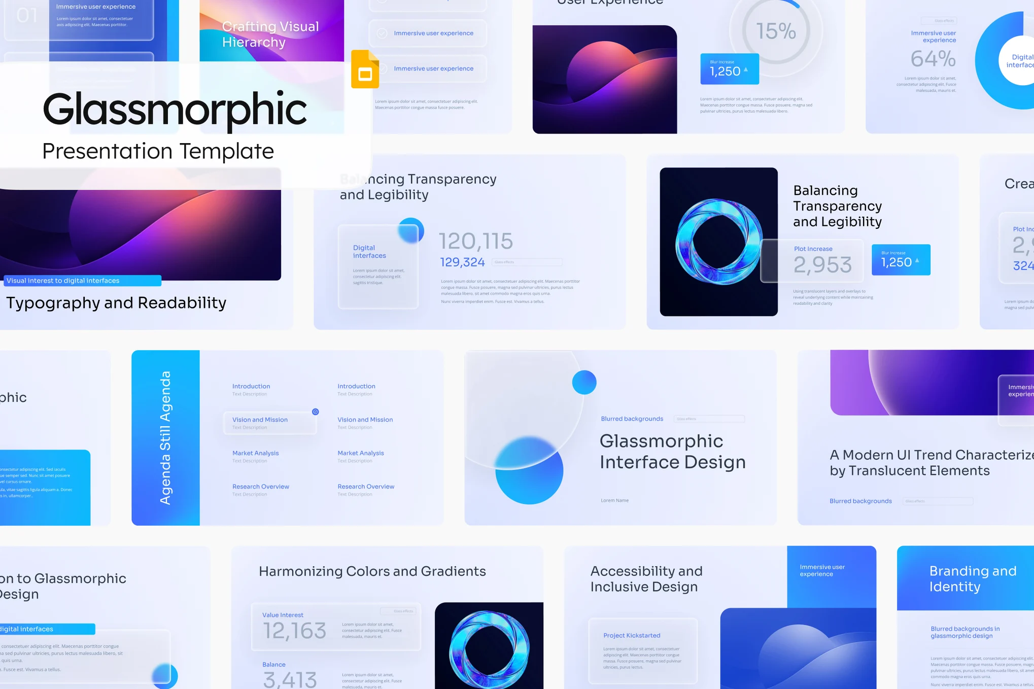 Glassmorphic Pitch Deck Animated PowerPoint Template