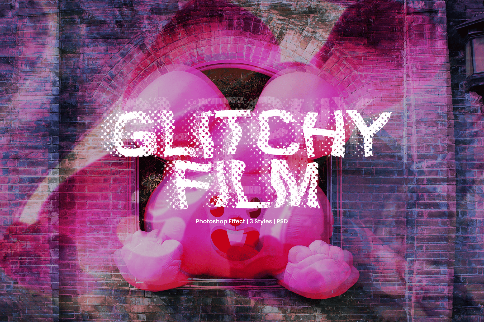Glitchy Film Photoshop Effect PSD