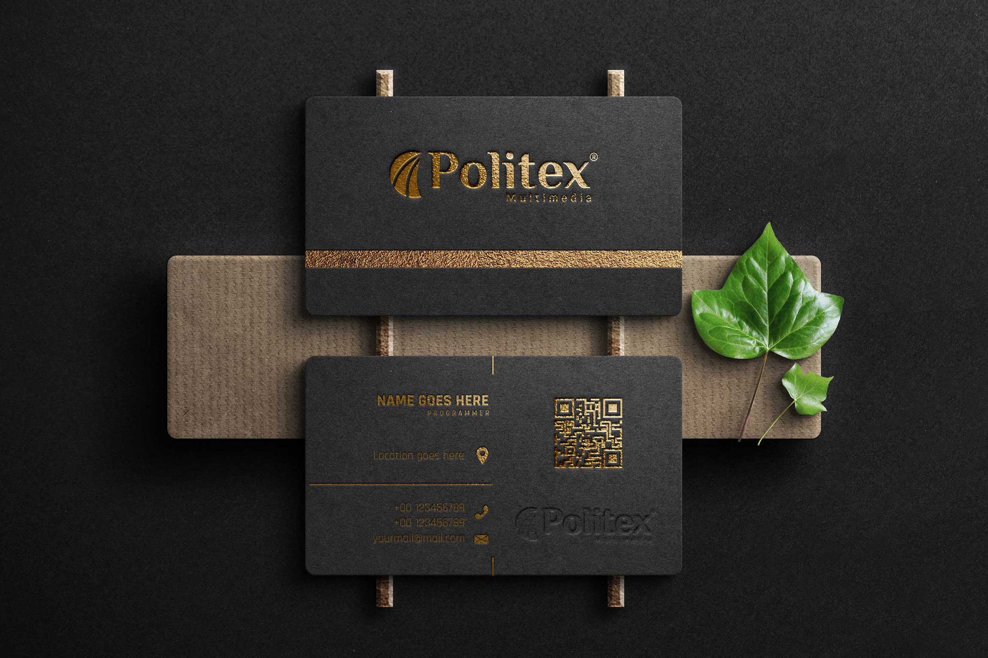 Máquina de plantillas de tarjetas de visita con textura dorada
