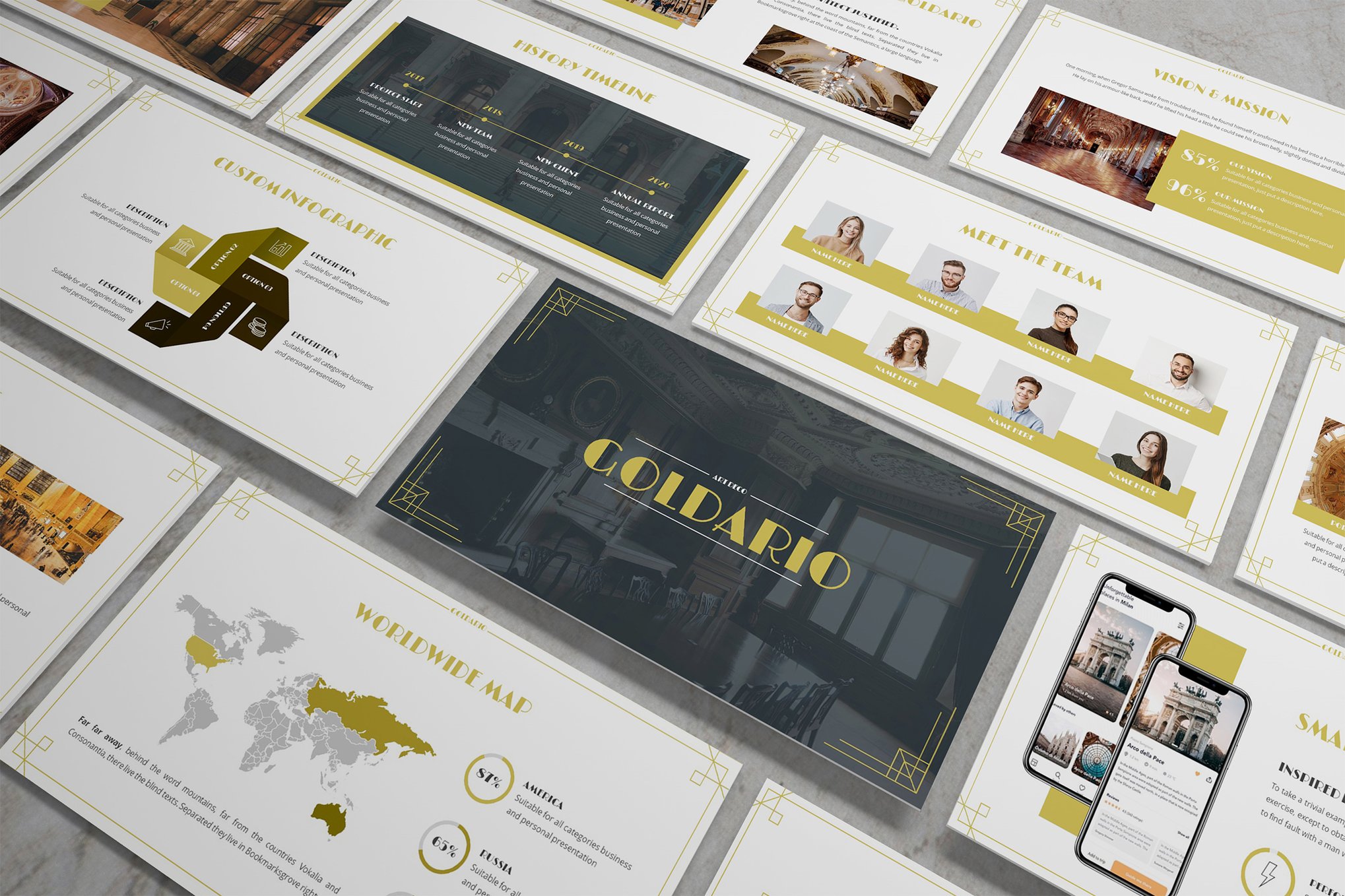 Goldario - Art Deco Vintage Slideshow Template