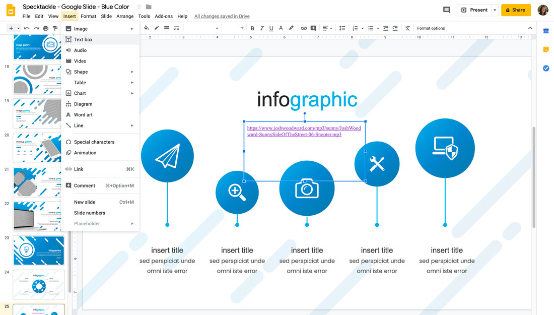 free sounds for google slides