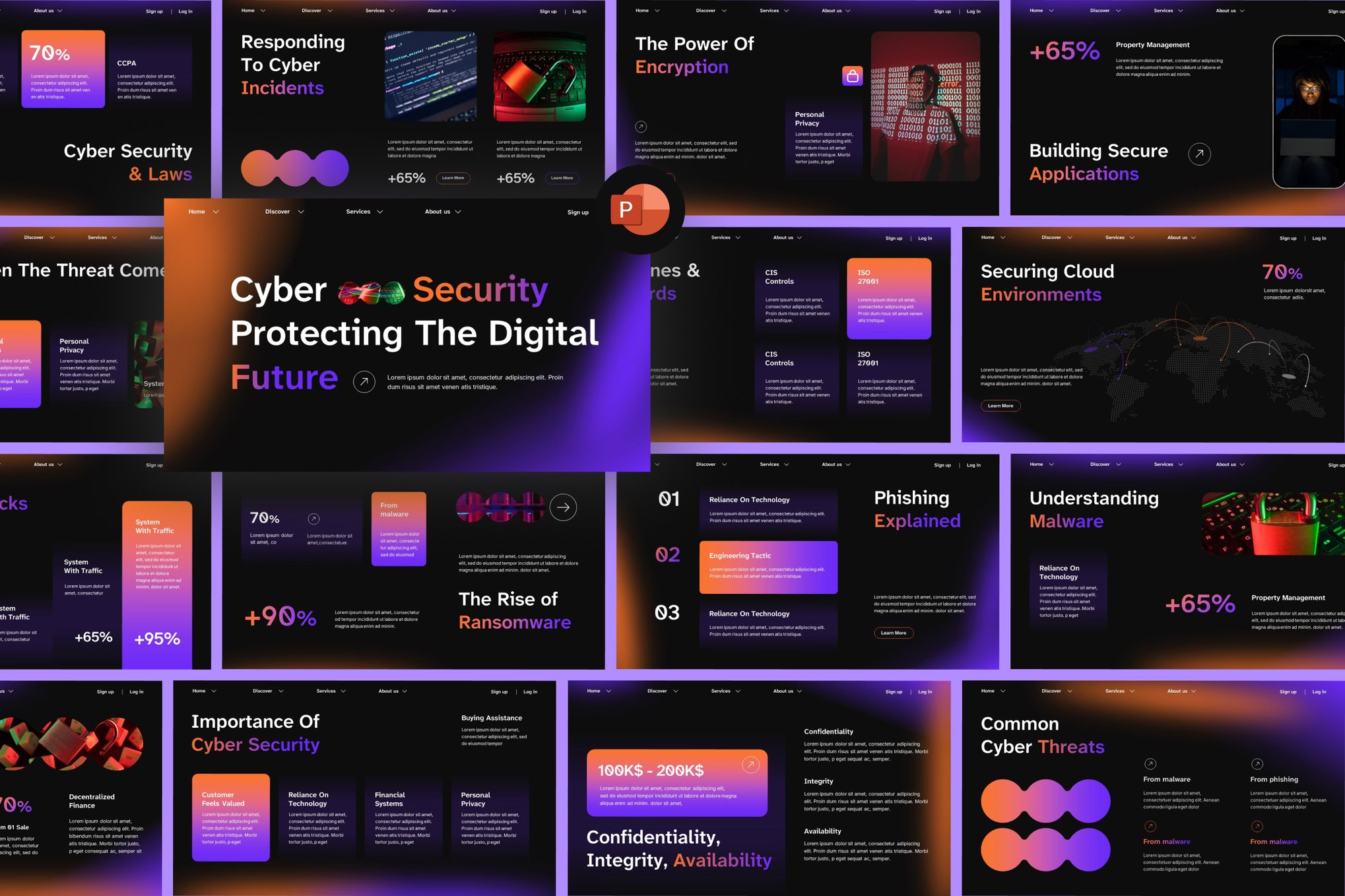 Gradient Cyber Security Presentation Template