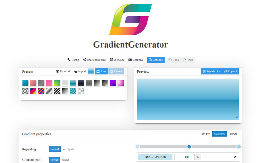 color gradient generator hex