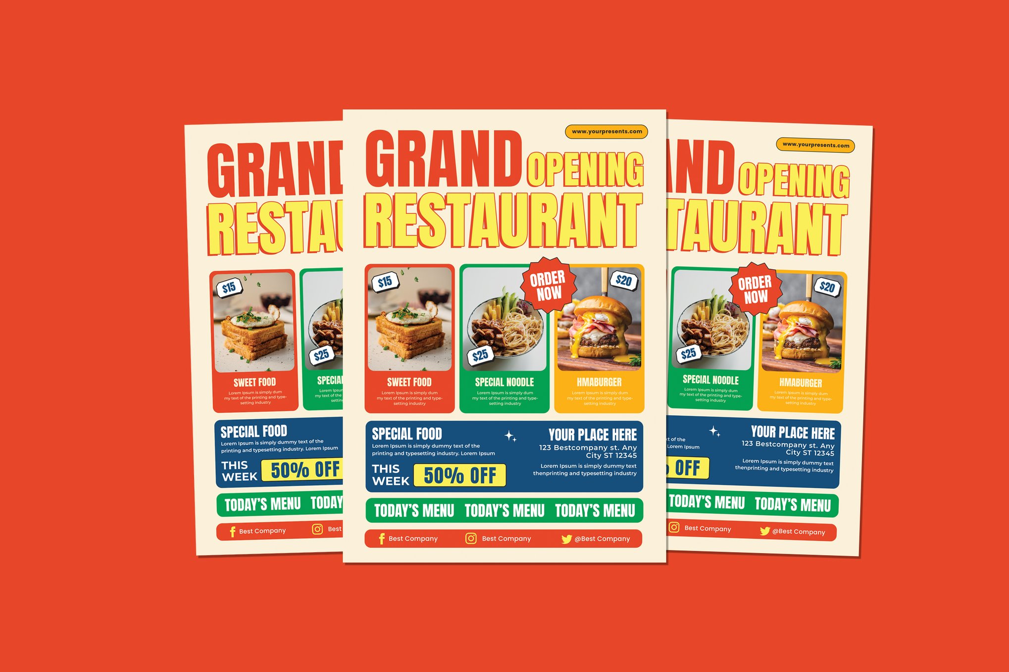 Grand Opening - Restaurant Flyer Template