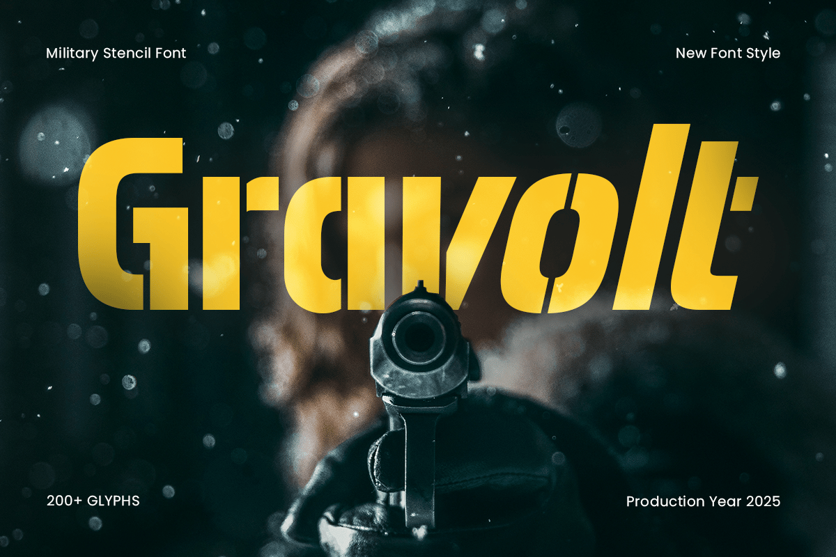 Gravolt - Military Stencil Font