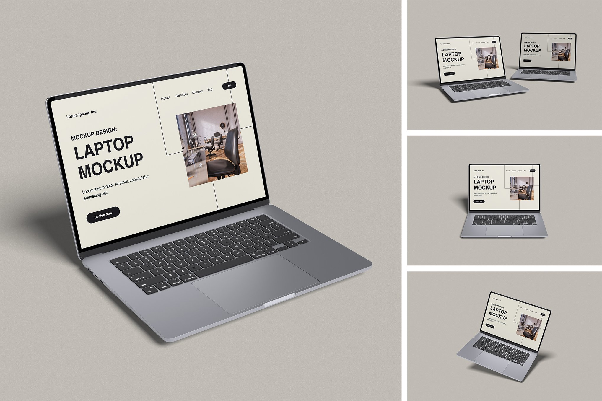 Gray Minimal Laptop Mockups