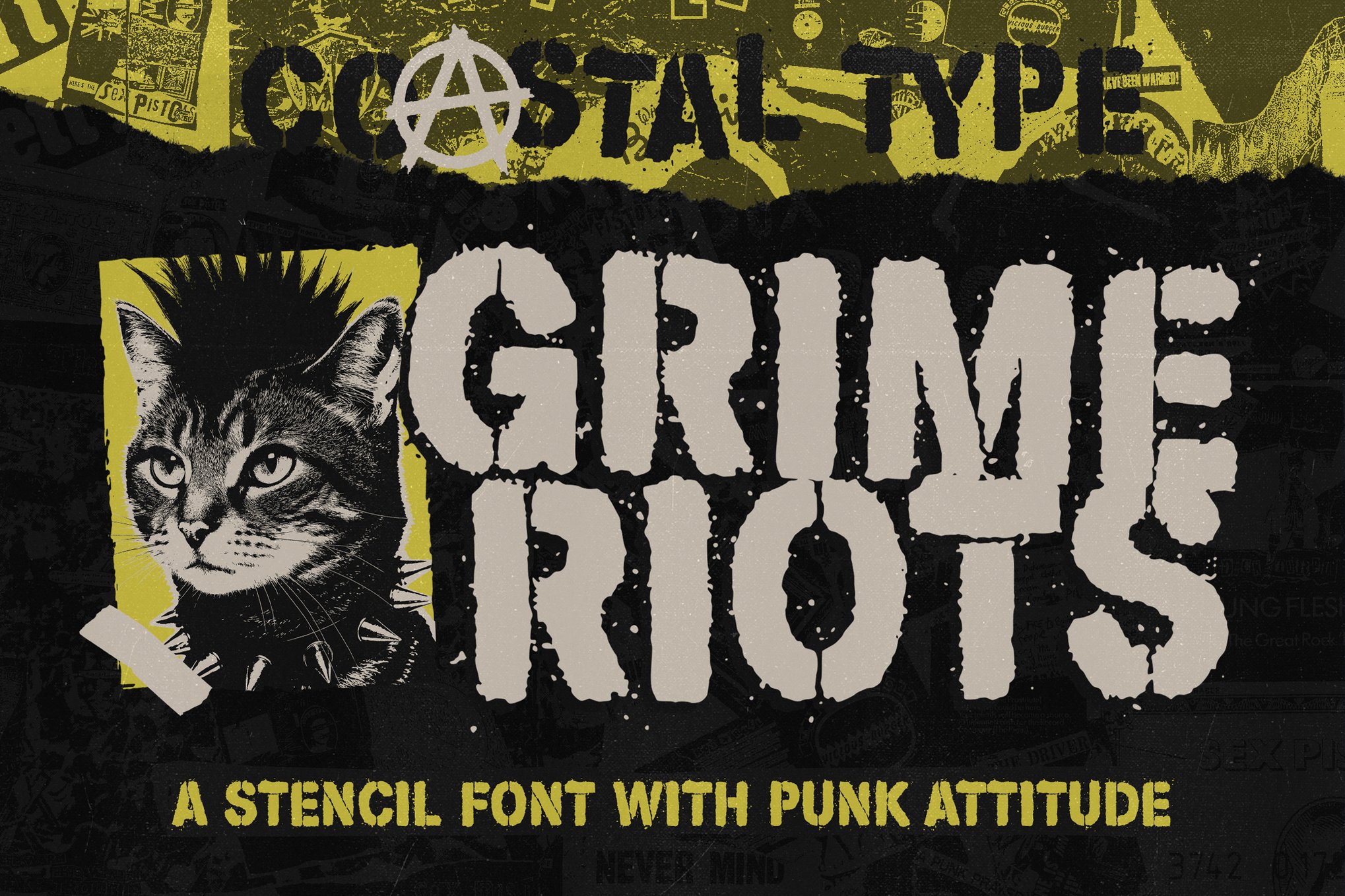 Grime Riots - Gangster Style Stencil Font