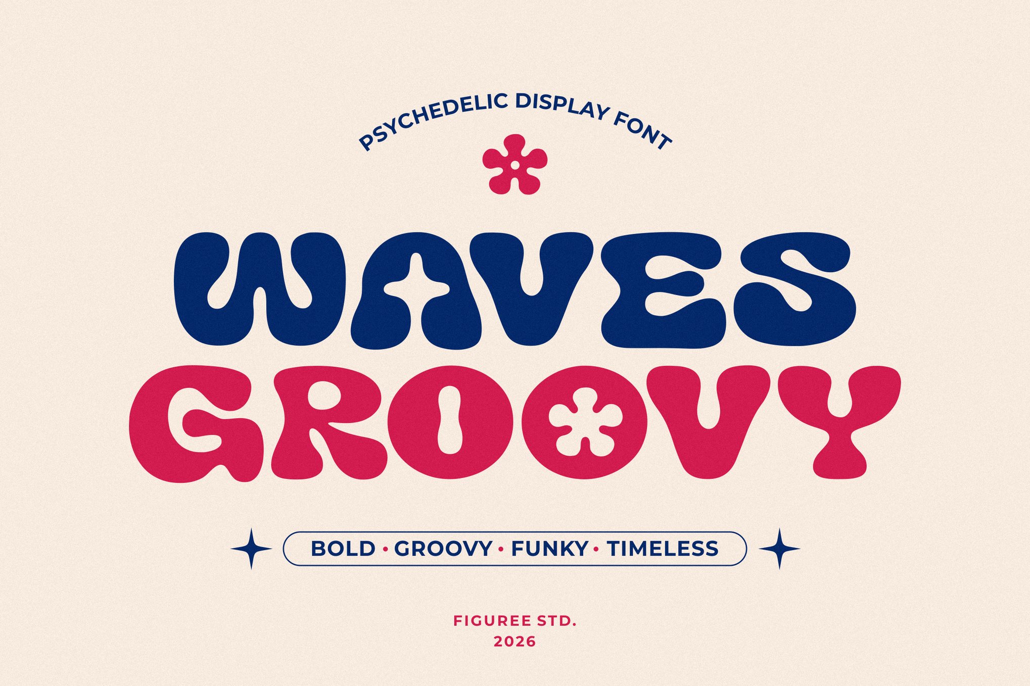 Groovy Waves - Psychedelic Retro Font