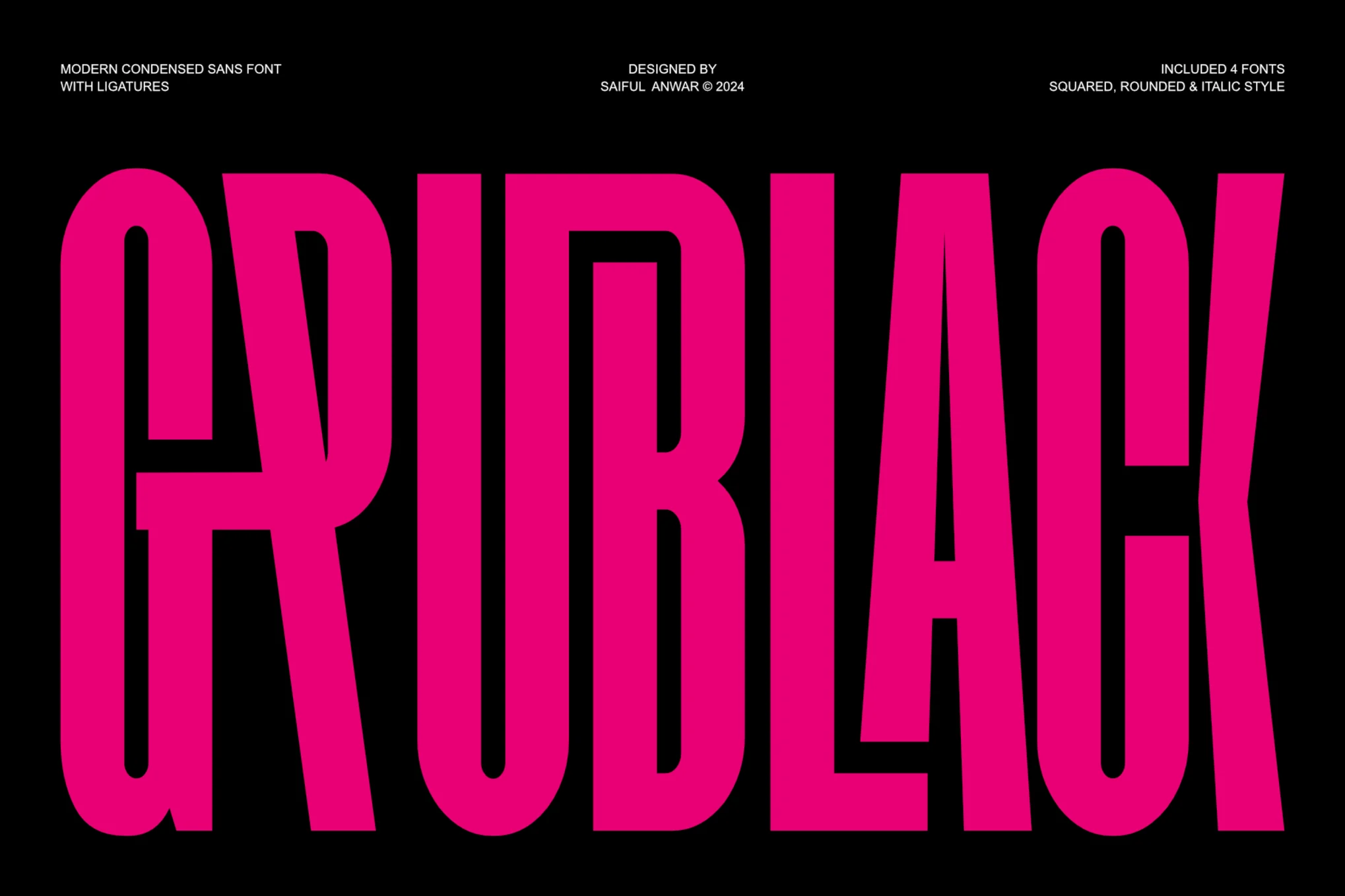 Grublack - Modern Condensed Sans Font