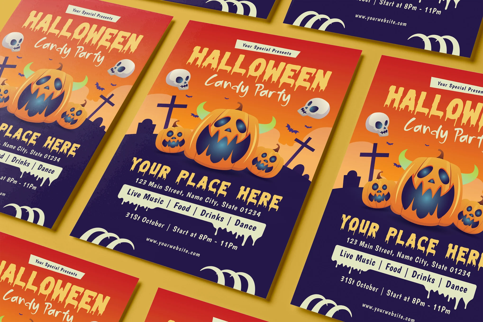 Halloween Candy Party Flyer Template