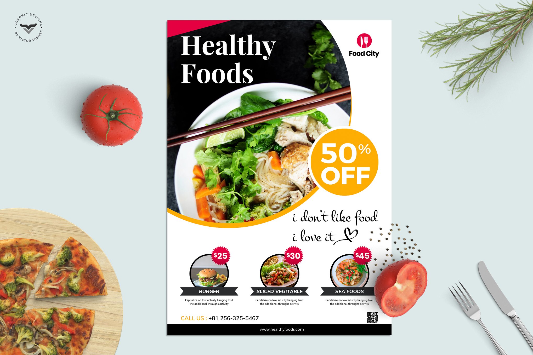 Healthy Foods Restaurant Flyer Template