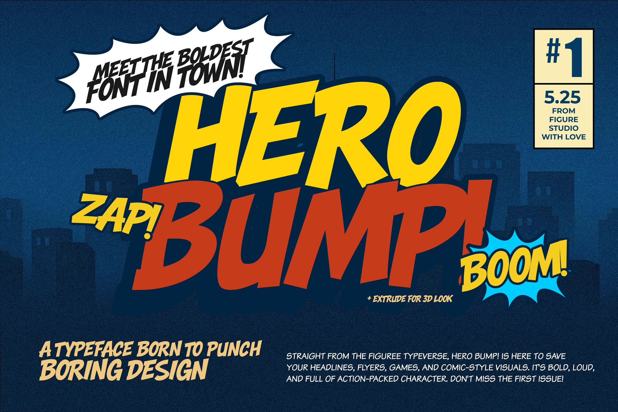 Hero Bump - Comic Superhero Font