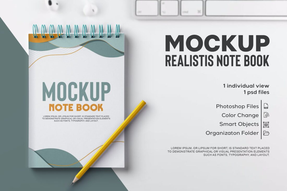 25+ Notebook Mockup Templates (Spiral Notebooks + More) – Yes Web Designs