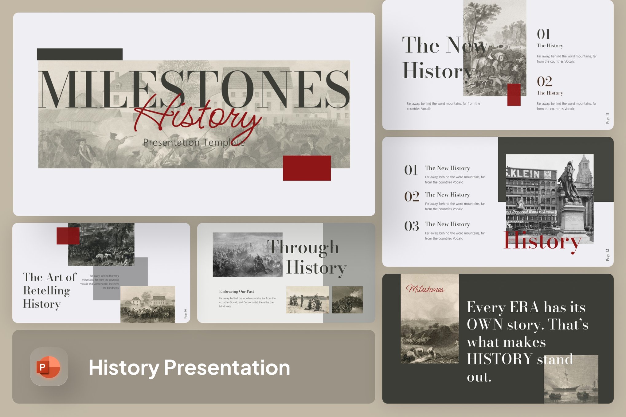 History Milestones PowerPoint Template